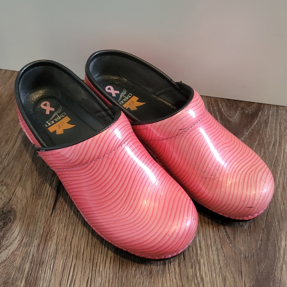 Pink Dansko clogs